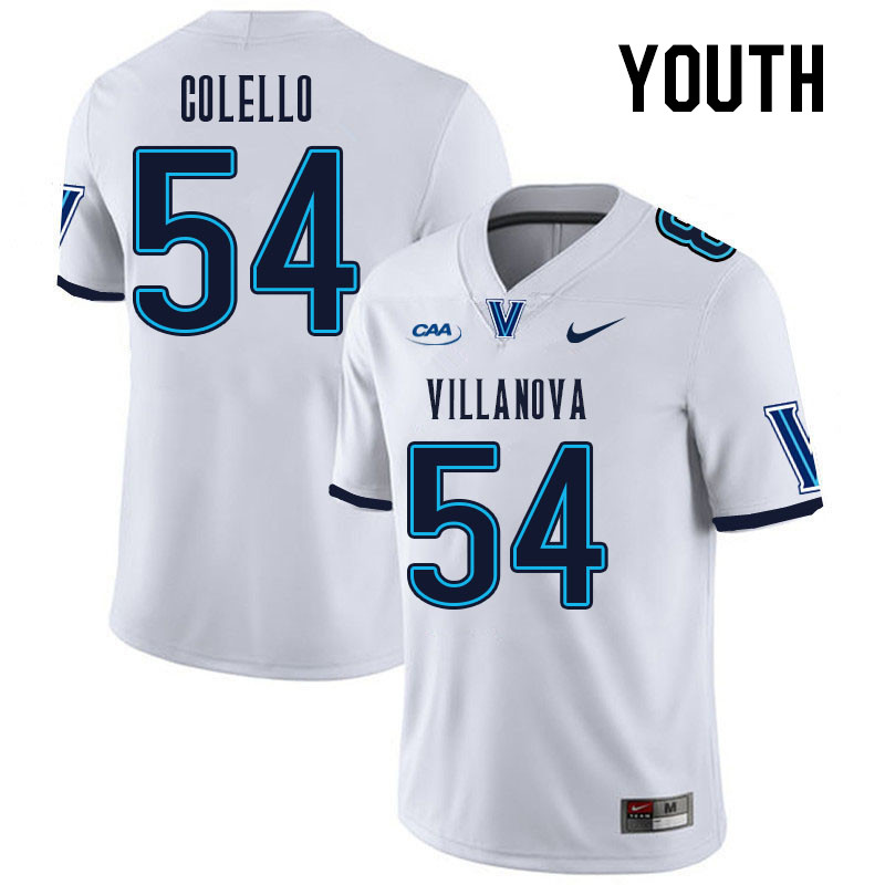 Youth #54 Thomas Colello Villanova Wildcats College Football Jerseys Stitched Sale-White